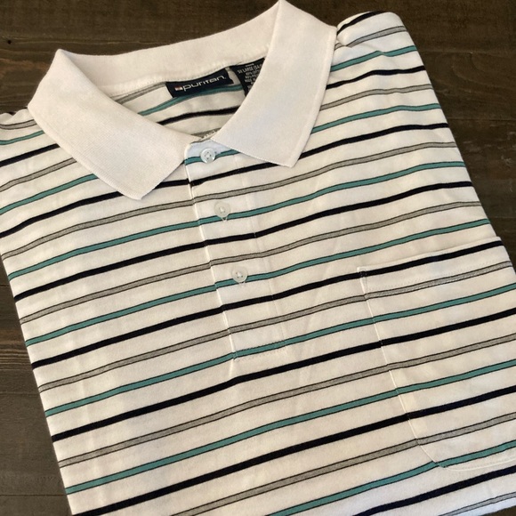 Puritan Other - Puritan Mens Striped Polo Shirt